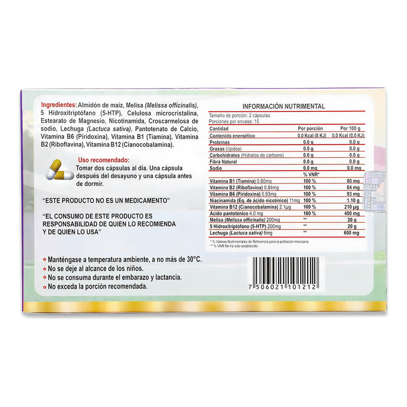 Adp Caps, 30 Capsulas De 500 Mg, Natutech Sabor Sin Sabor