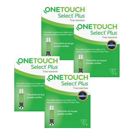 Onetouch Select Plus Simple 100 Tiras Reactivas Verde Lima
