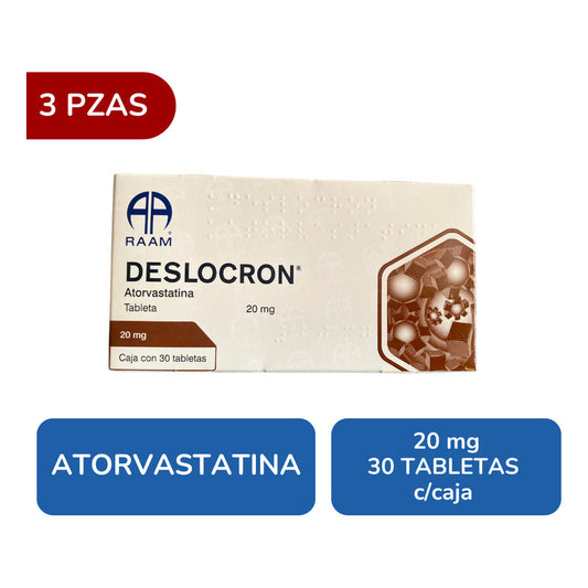Deslocrón Atorvastatina 20 Mg 3 Cajas Con 30 Tabs C/u Raam