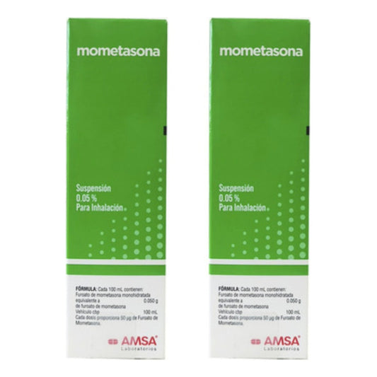 Mometasona Inhalación Nasal 0.05% 18 Ml Suspensión 2 Frascos