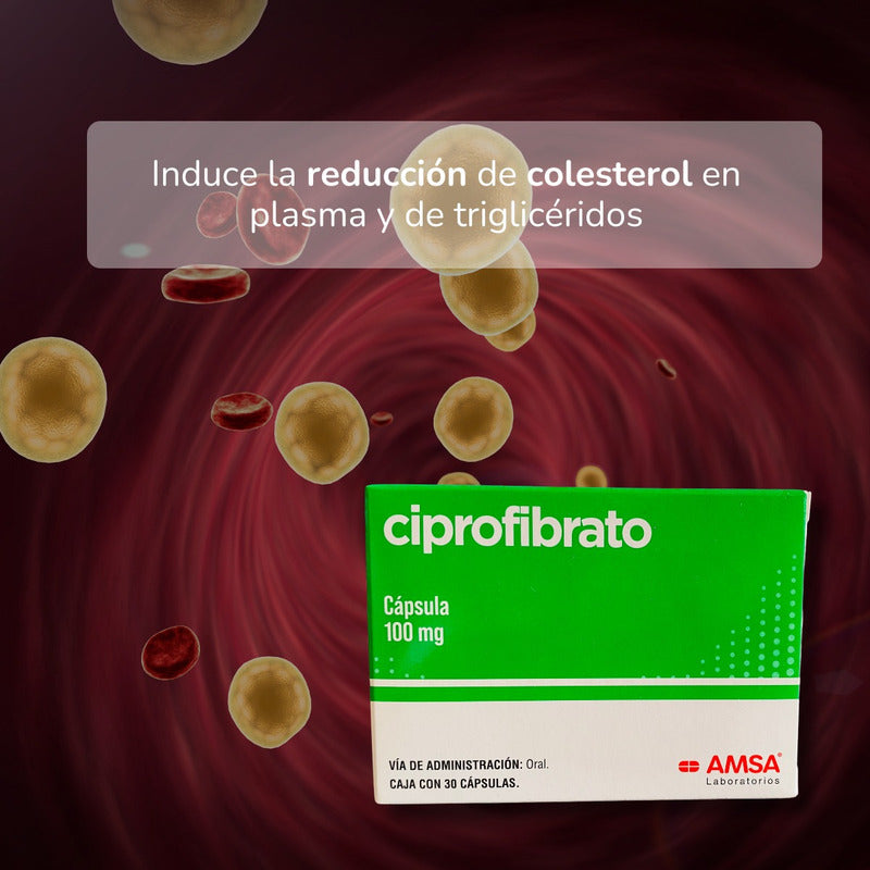 Ciprofibrato Amsa 100 Mg Con 30 Capsulas