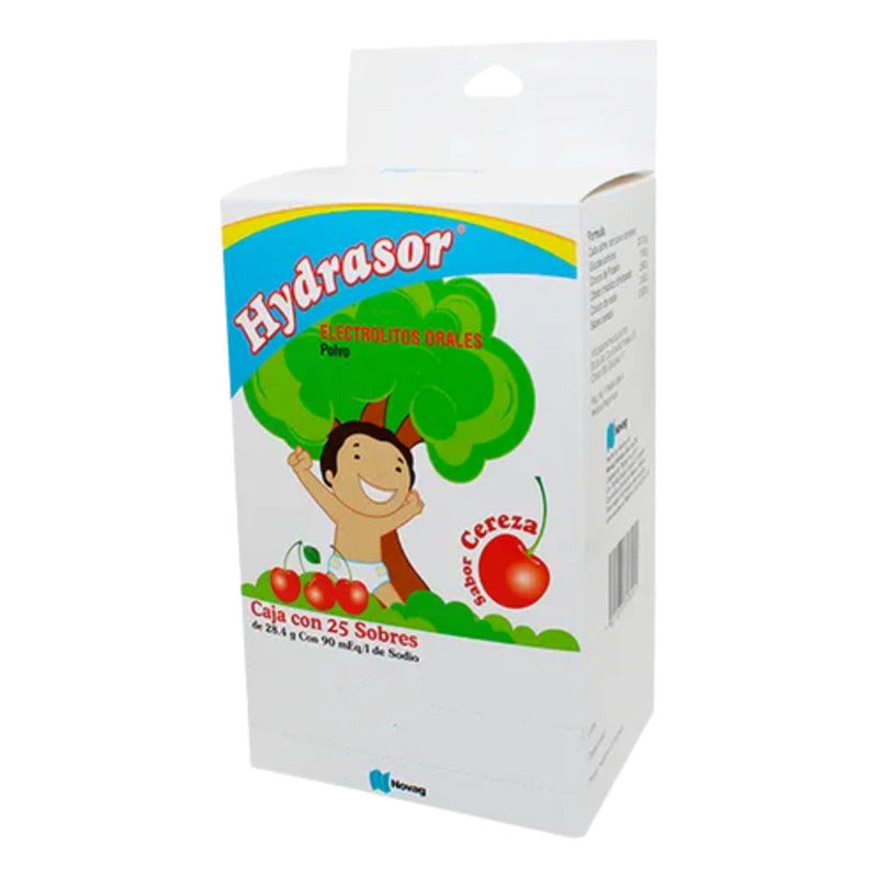Hydrasor Electrolitos Oralas Sabor Cereza 25 Sobres De 27 G C/u