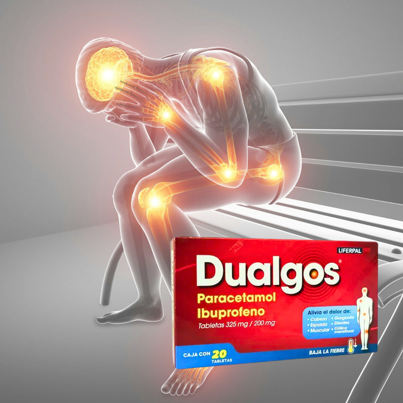 Dualgos Paracetamol Ibuprofeno 300/ 200 Mg 4 Cajas 20 Tabs
