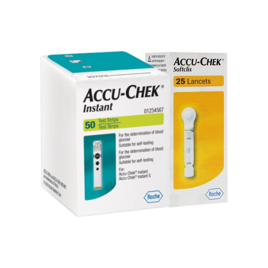 Paquete Accu - Chek Instant 50 Tiras Y 25 Lancetas