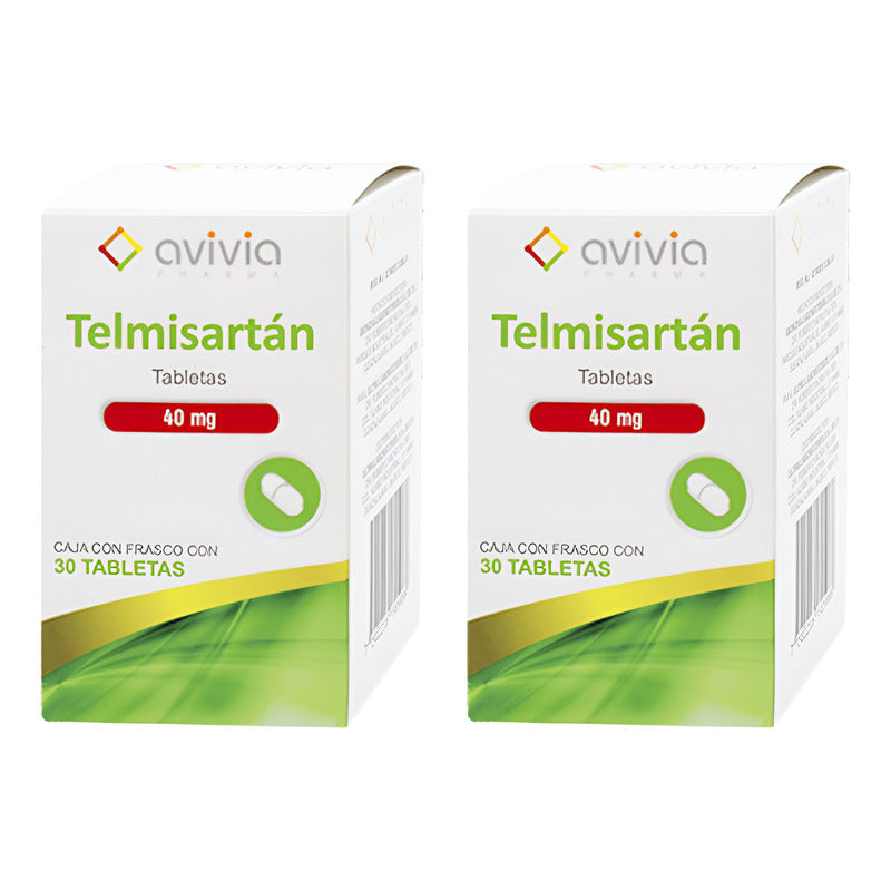 Telmisartán 40 Mg 2 Cajas Con 30 Tabletas C/u Avivia