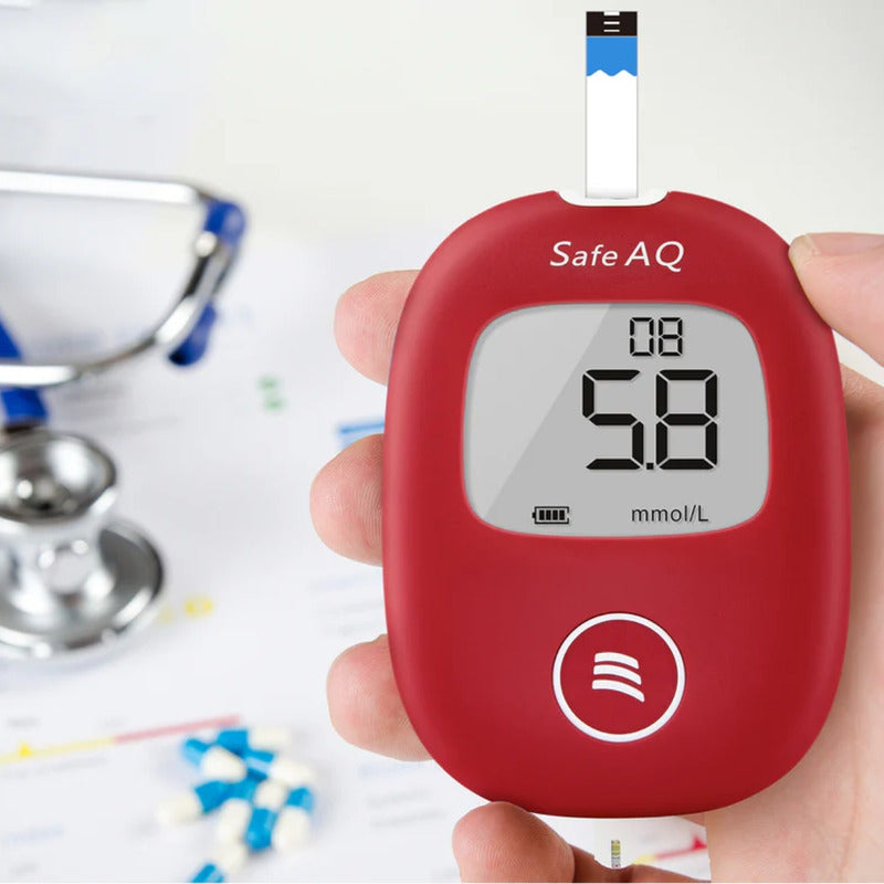 Glucómetro Sinocare Aq Smart Con 25 Tiras Y 25 Lancetas Rojo