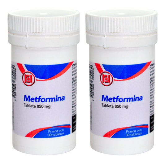 Metformina 850 Mg 2 Frascos 30 Tabletas C/u Randall