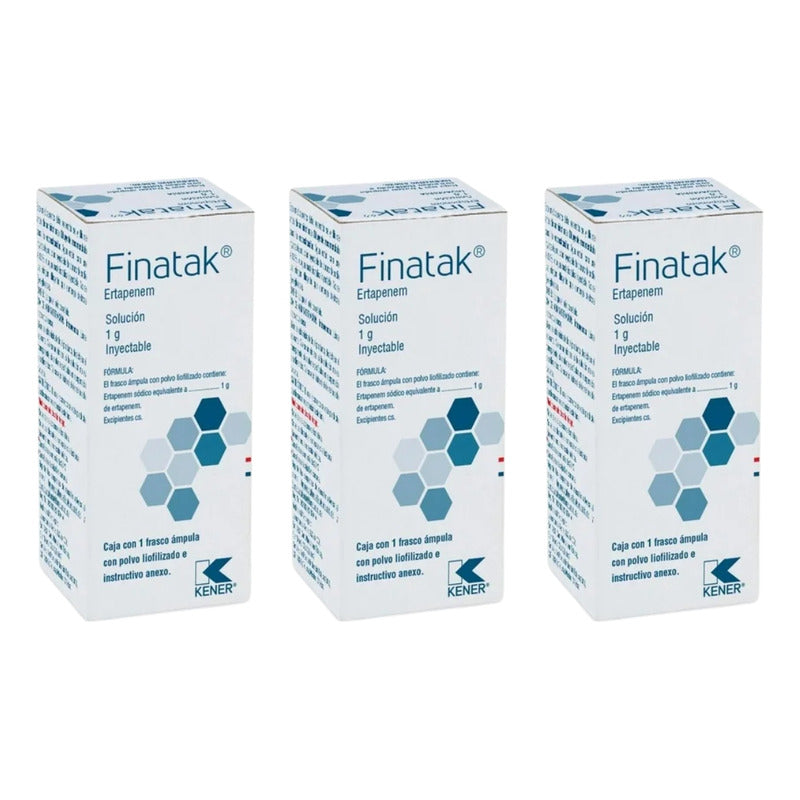 Finatak Ertapenem 3 Cajas 1g Sol. Inyectable Kener