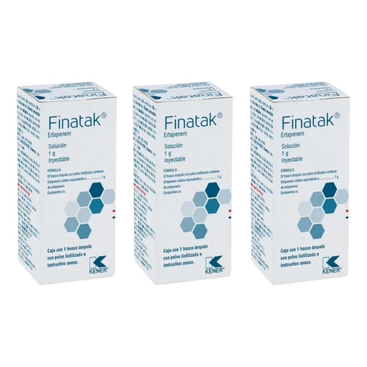 Finatak Ertapenem 3 Cajas 1g Sol. Inyectable Kener