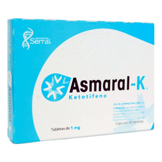 Ketotifeno 1 Mg Asmaral-k Caja Con 30 Tabletas Serral