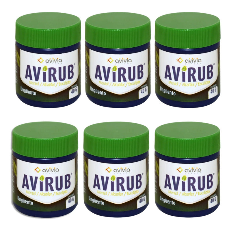 Avirub Mentol/alcanfor/eucalipto Ungüento 6 Tarros Con 40g