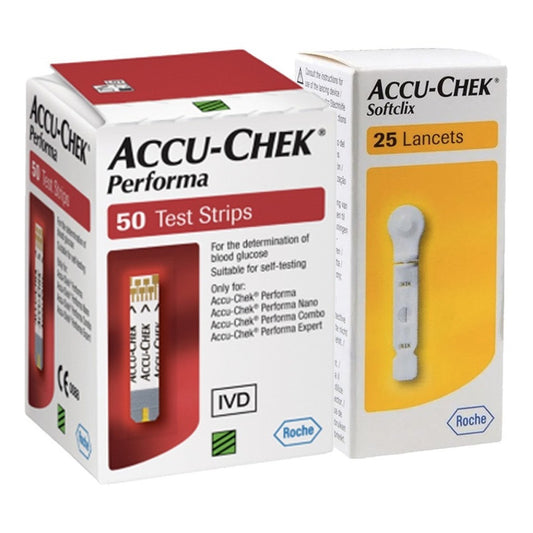 Paquete Accu - Chek Performa 50 Tiras Y 25 Lancetas
