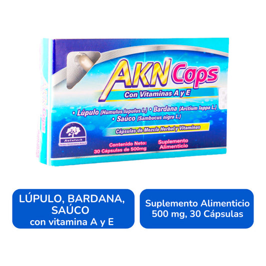 Akn Caps 500 Mg 30 Cápsulas Suplemento Natutech Sin Sabor