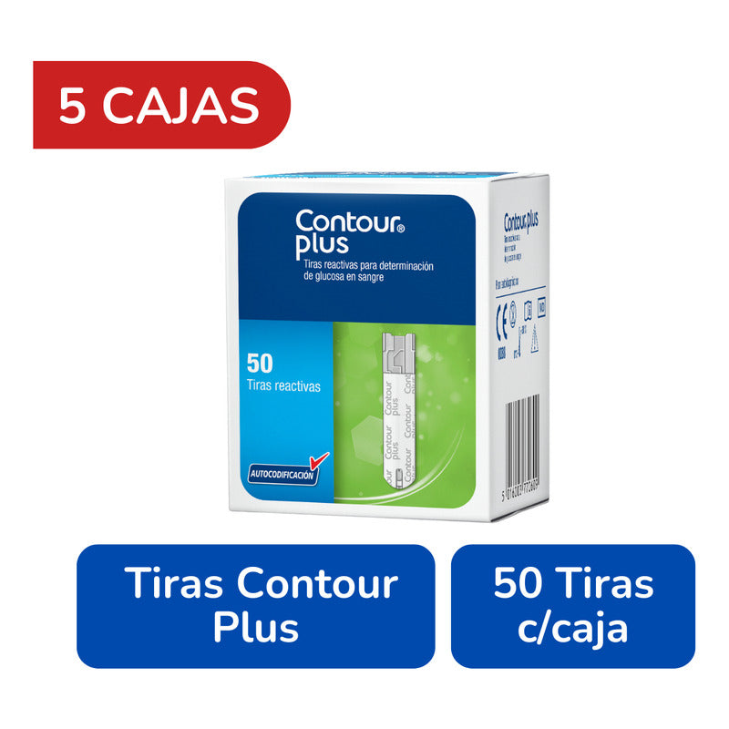 Contour Plus Paquete Con 250 Tiras Para Glucómetro