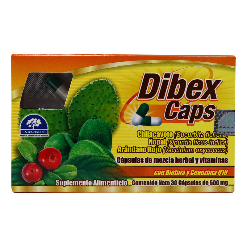 Dibex Caps 30 Caps 500 Mg Vitamina C Zinc Chilcayote Nopal Sabor N/a