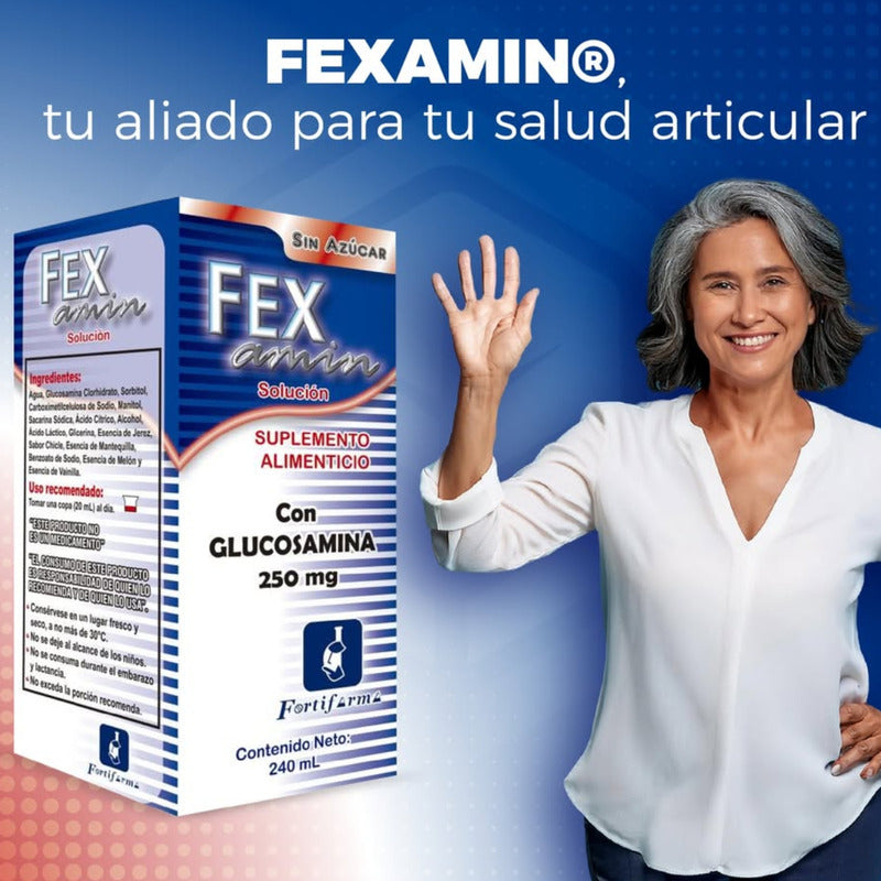 Fex Amin Glucocosamina 250 Mg Frasco 240 Ml Natutech Sin Sabor