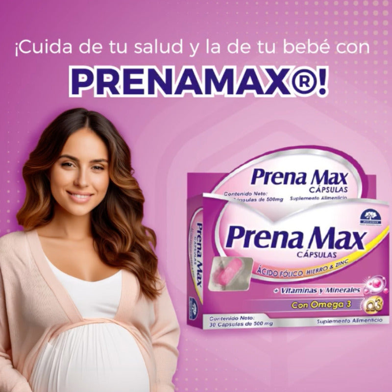 Prena Max Caja Con 30 Cápsulas De 500 Mg Natutech Sin Sabor