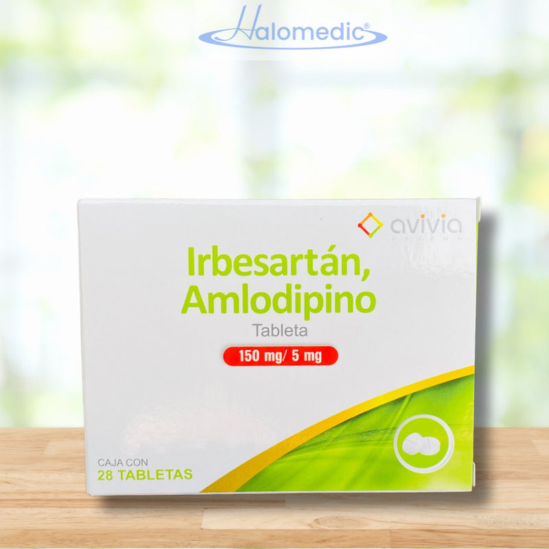 Irbesartán Amlodipino 150/5 Mg 2 Cajas Con 28 Tabletas C/u