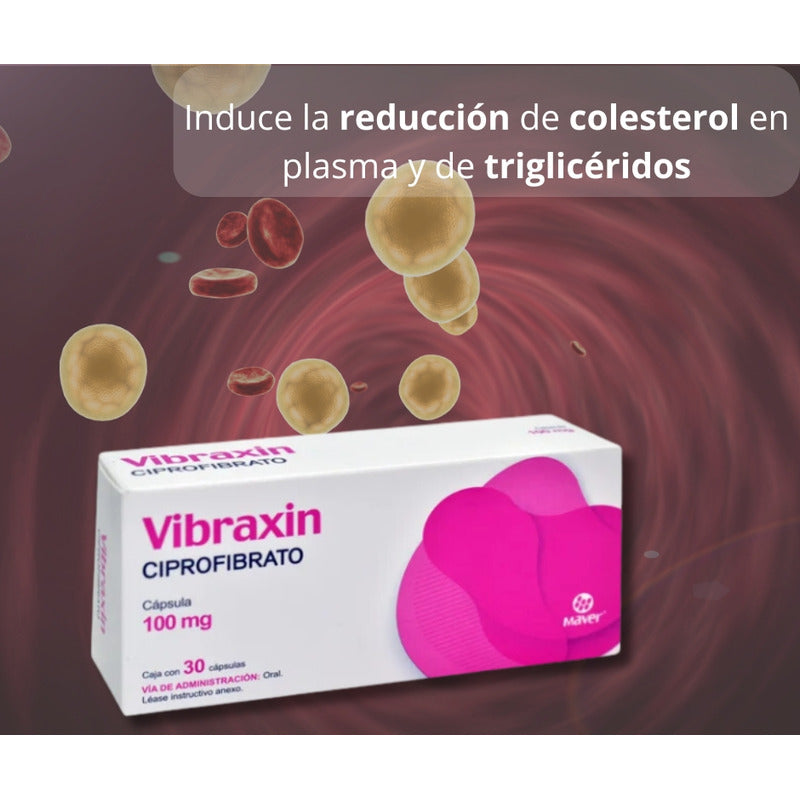 Ciprofibrato Vibraxin 100 Mg 2 Cajas Con 30 Capsulas C/u