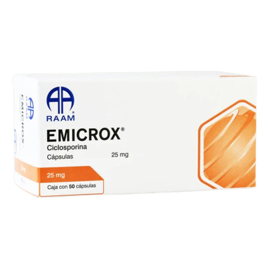 Ciclosporina 25 Mg Emicrox Caja 50 Cápsulas Raam Laboratorio