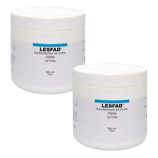 Lesfad Sulfadiazina De Plata 1g 2 Tarros 375 G Farmadextrum Sin Aroma