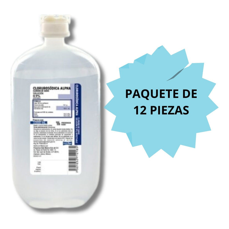 Cloruro De Sodio 12pzs. Solucion 0.9% Inyectable De 1l C/u