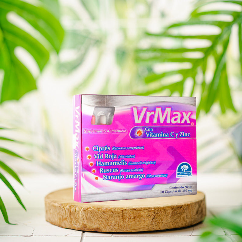 Vrmax Con Vitamina C Y Zinc Caja Con 60 Cápsulas Natutech Sin Sabor