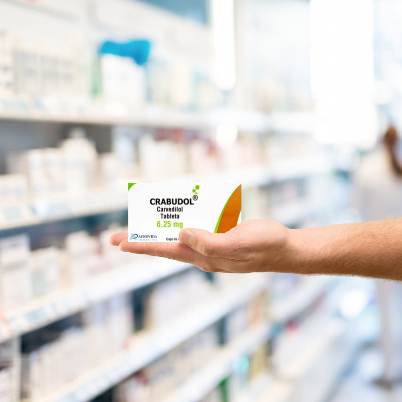 Crabudol Carvedilol 6.25 mg Caja con 14 Tabletas Aurovida