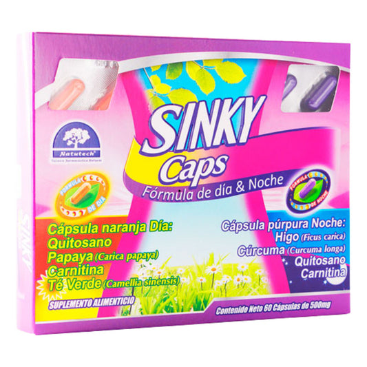 Sinky Caps Caja Con 60 Cápsulas De 500 Mg Natutech Sin Sabor