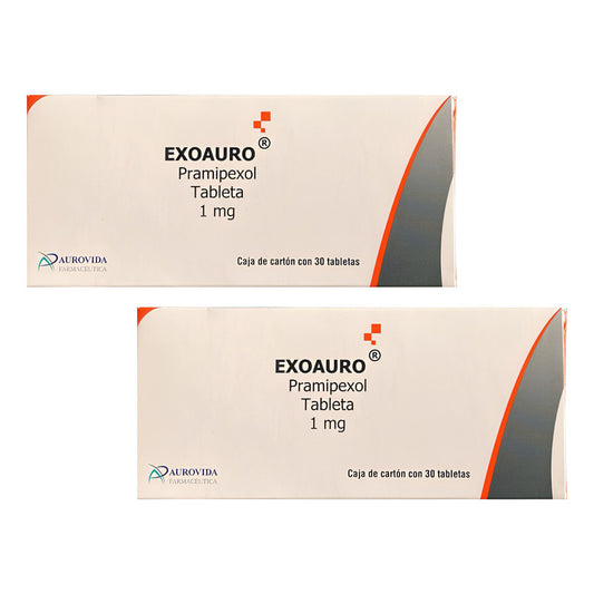 Exoauro Pramipexol 1 Mg 2 Cajas Con 30 Tabs C/u Aurovida