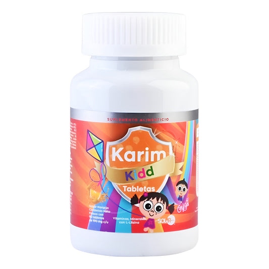 Karim Kidd Frasco Con 90 Tabletas 190 Mg C/u Solar Medical Naranja