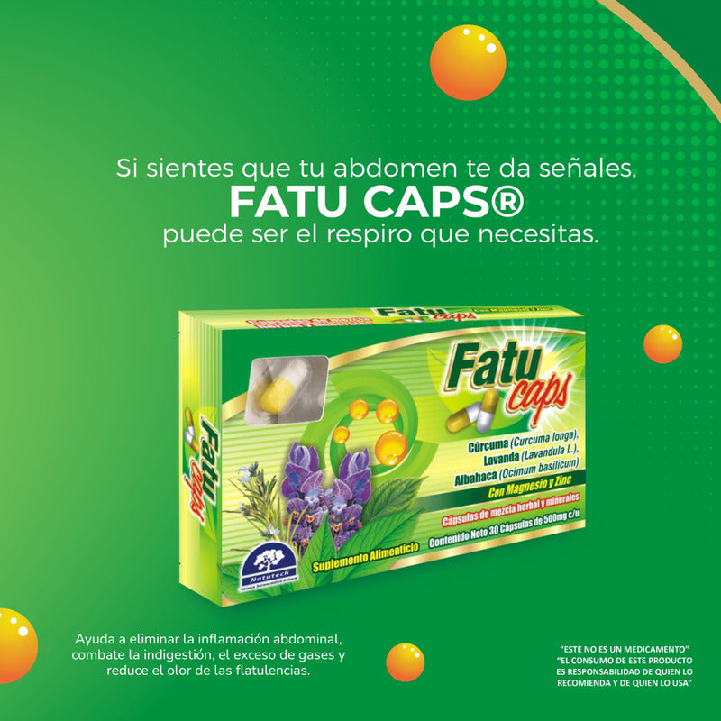 Fatu Caps 500 Mg 30 Cápsulas Suplemento Natutech Sin Sabor