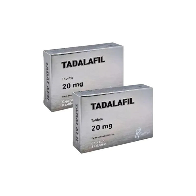 Tadalafil 20 Mg 2 Cajas Con 8 Tabletas C/u Serral Original