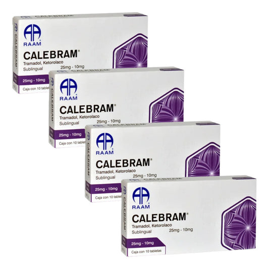 Calebram Tramadol Ketorolaco 4 Cjas C/10 Tabs 25/10 Mg Raam