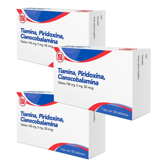 Tiamina Piridoxina Cianocobalamina 3 Cjs 30 Tabs C/u Randall
