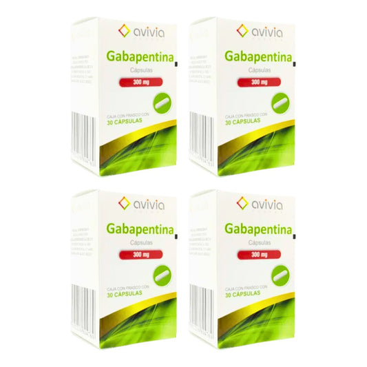 Gabapentina 300 Mg 4 Cajas Con 30 Cápsulas C/u Avivia Pharma