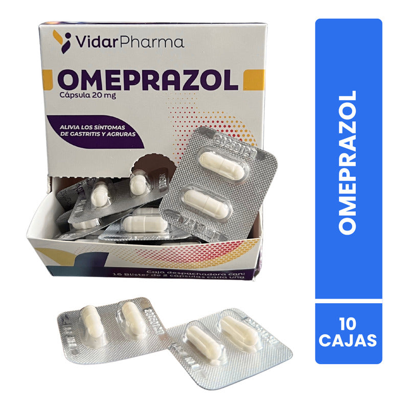 Omeprazol 10 Cajas Despachadoras Con 16 Blíster Dobles C/u