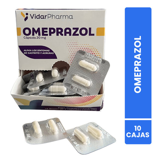 Omeprazol 10 Cajas Despachadoras Con 16 Blíster Dobles C/u