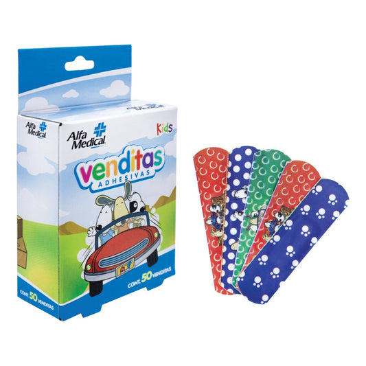 Alfa Medical Venditas Adhesivas Kids 50 Piezas Azul
