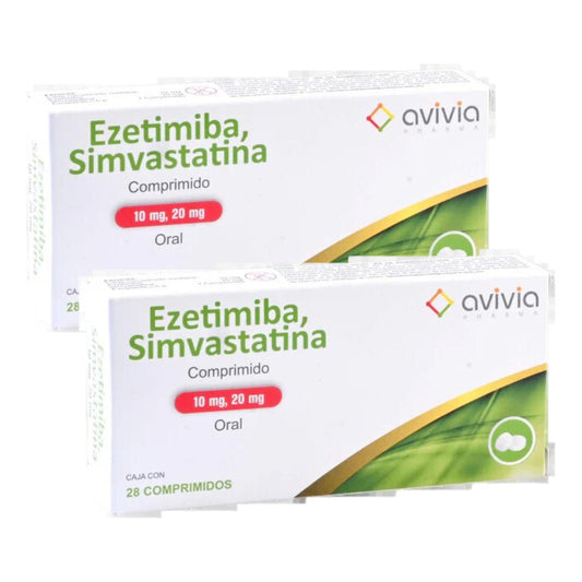 Ezetimiba/simvastatina 2cajas Con 28 Comprimidos De 10/20mg