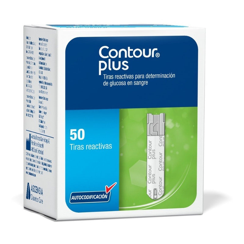 Contour Plus 50 Tiras Reactivas Para Glucómetro Blanco