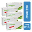 Amlodipino 5 Mg 5 Cajas Con 10 Tabletas C/u Avivia Pharma