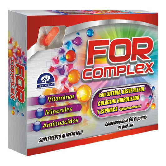 For Complex 60 Caps 500mg Suplemento Con Luteína Natutech Sin Sabor