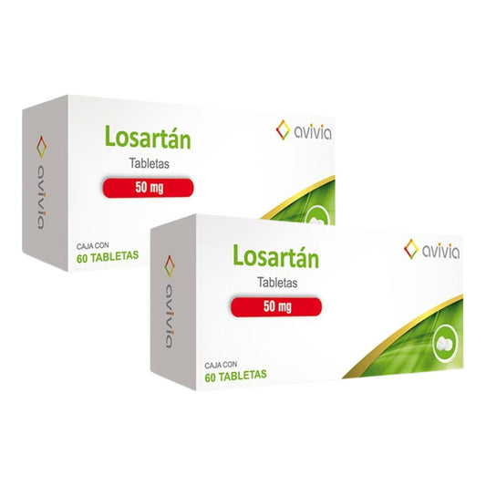 Avivia Losartan 50 Mg 2 Cajas De 60 Tabletas C/u