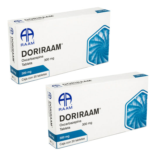 Doriraam Oxcarbazepina 300 Mg 2 Cajas 20 Tabletas C/u Raam