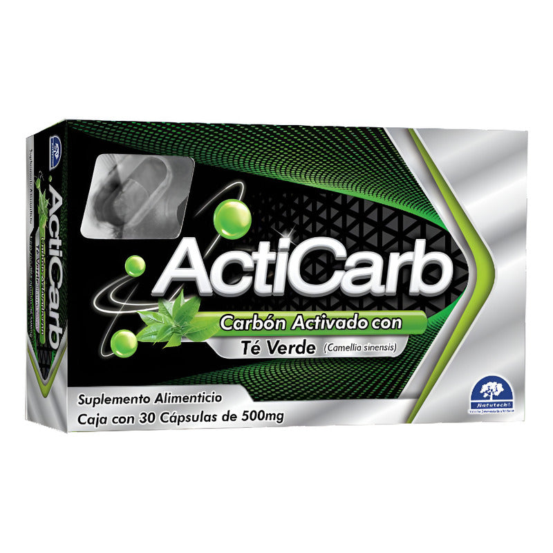 Suplemento En Cápsula Acticarb Carbón Activado Con Té Verde X 150g