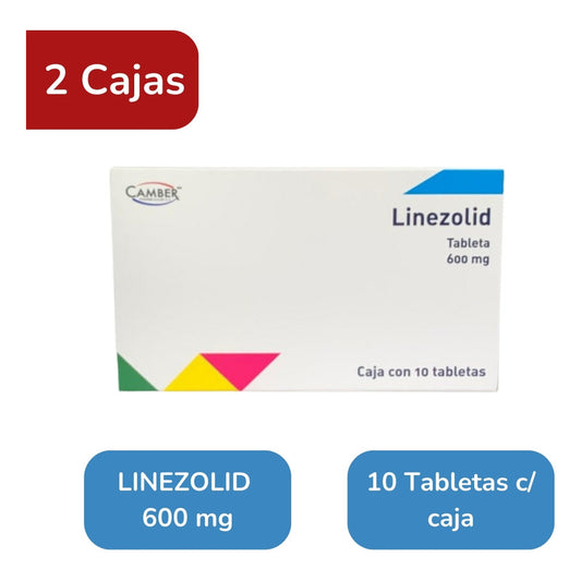 Linezolid 600 Mg 2 Cajas Con 10 Tabletas C/u