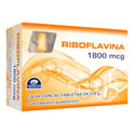 Riboflavina Caja Con 30 Tabletas De 1800 Mcg Natutech Sin Sabor