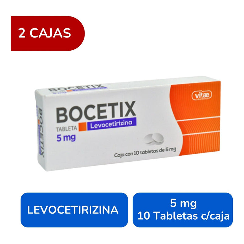 Bocetix Levocetirizina 5 Mg 2 Cajas 10 Tabs C/u Gel Pharma