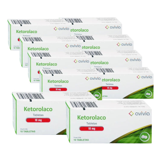 Avivia Ketorolaco 10 Mg, 10 Cajas Con 10 Tabletas C/u